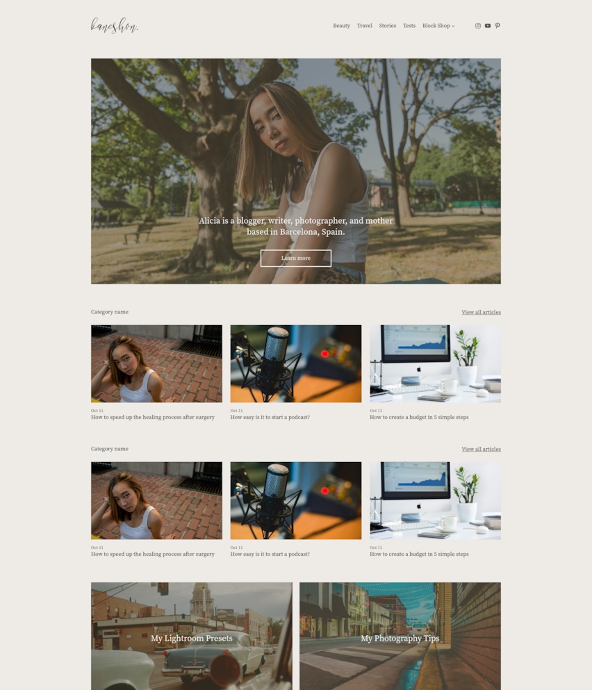 Kaneshon WordPress template